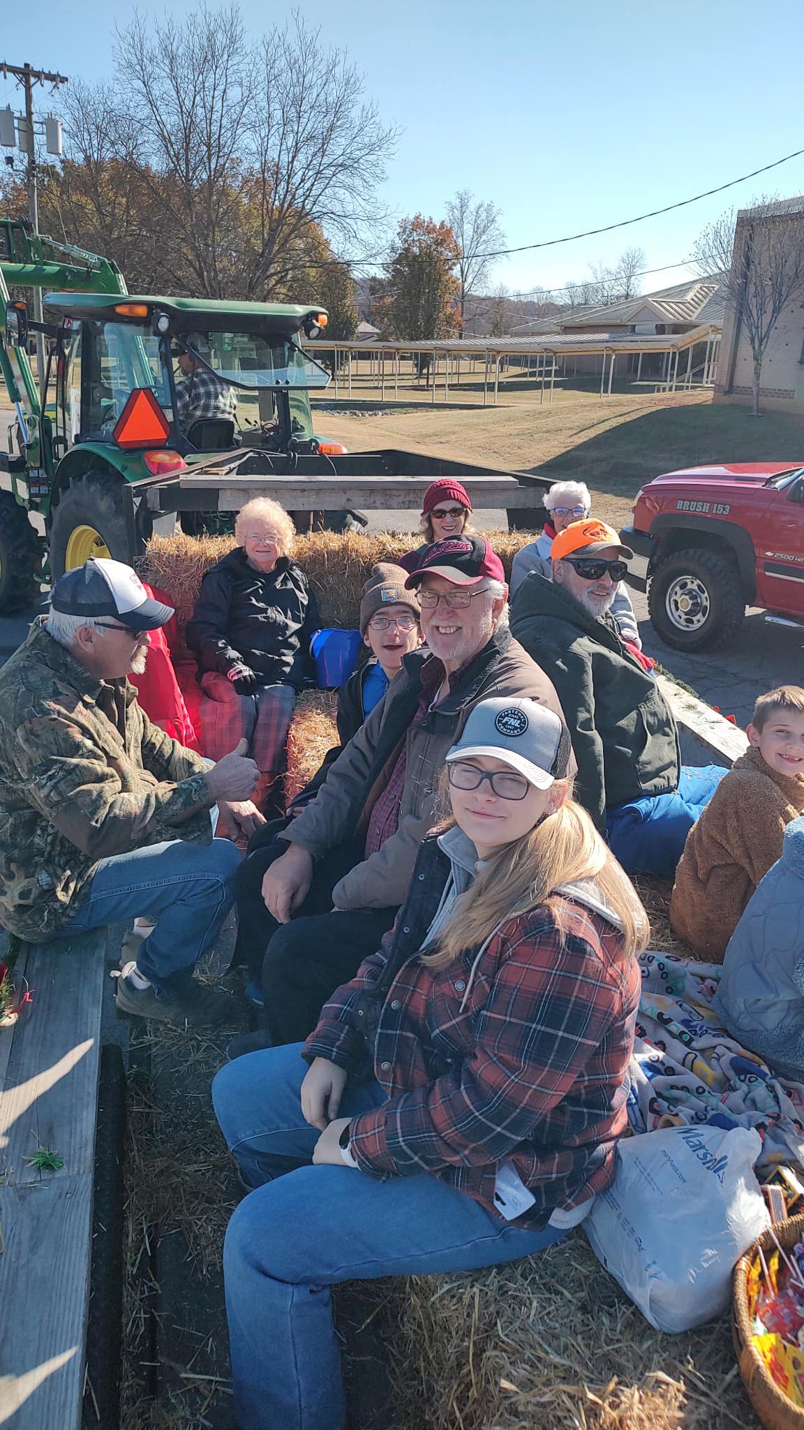 Church community hayride event